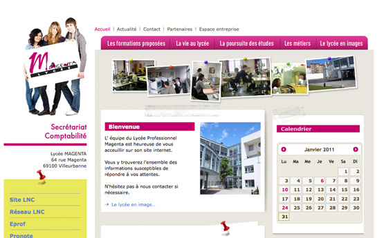 Voir le site du lycée Magenta
