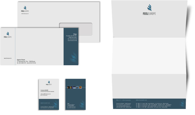 Carte de visite, papier entête, carte de correspondance, enveloppe