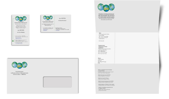 Carte de visite, papier entête, enveloppe